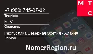Кто звонил с 9897459762 - регион и оператор